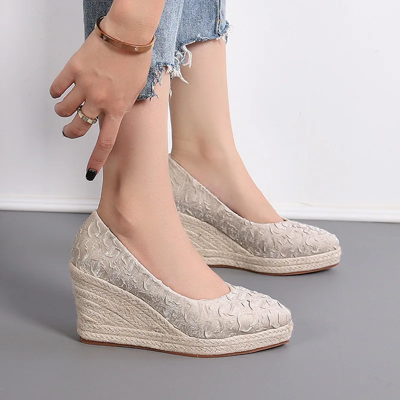 Wedge Espadrille Women - Zapatos de Plataforma con Tacón de