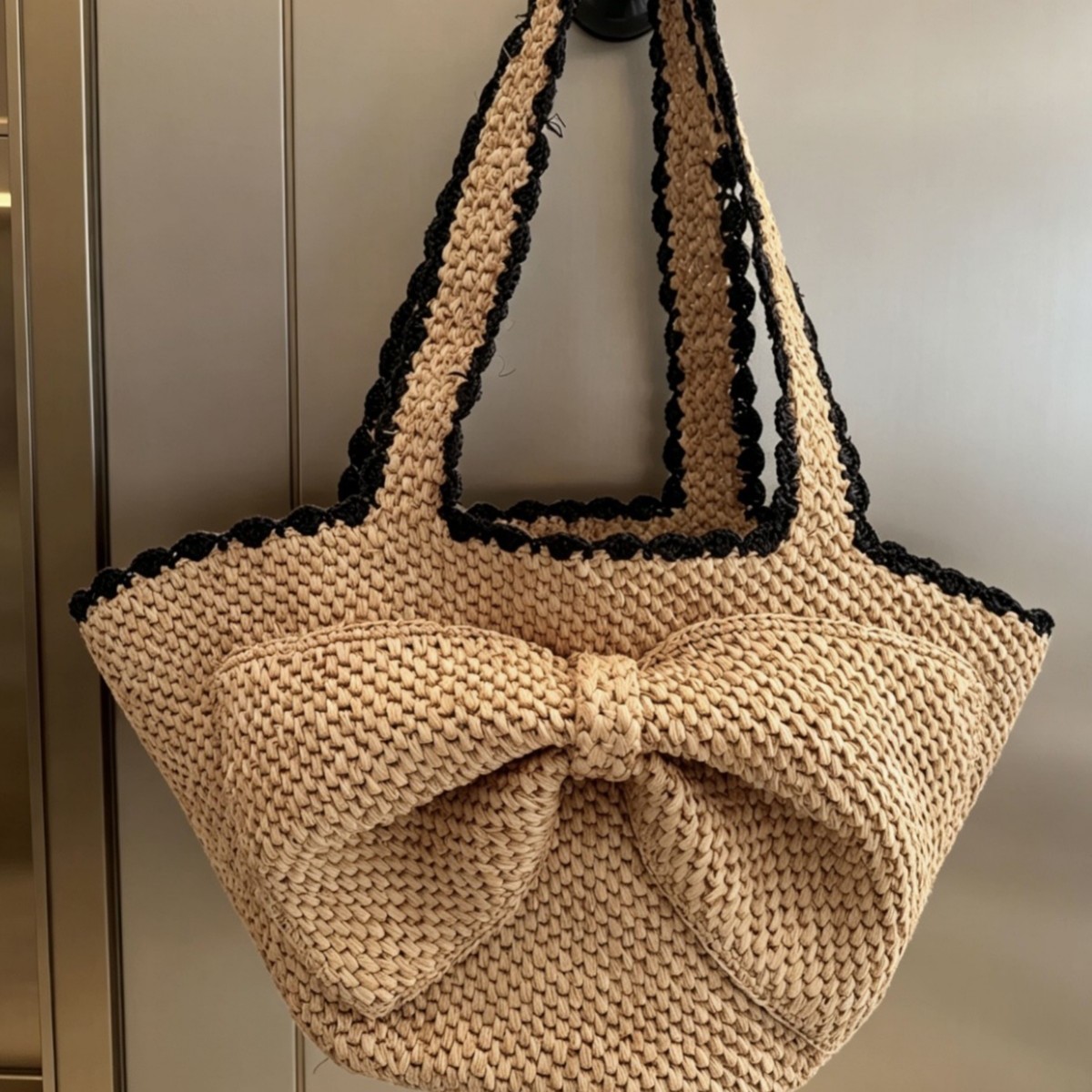 NUEVO Bolso de Rafia Tejido a  - Crochet Bag Raffia reseña y precio