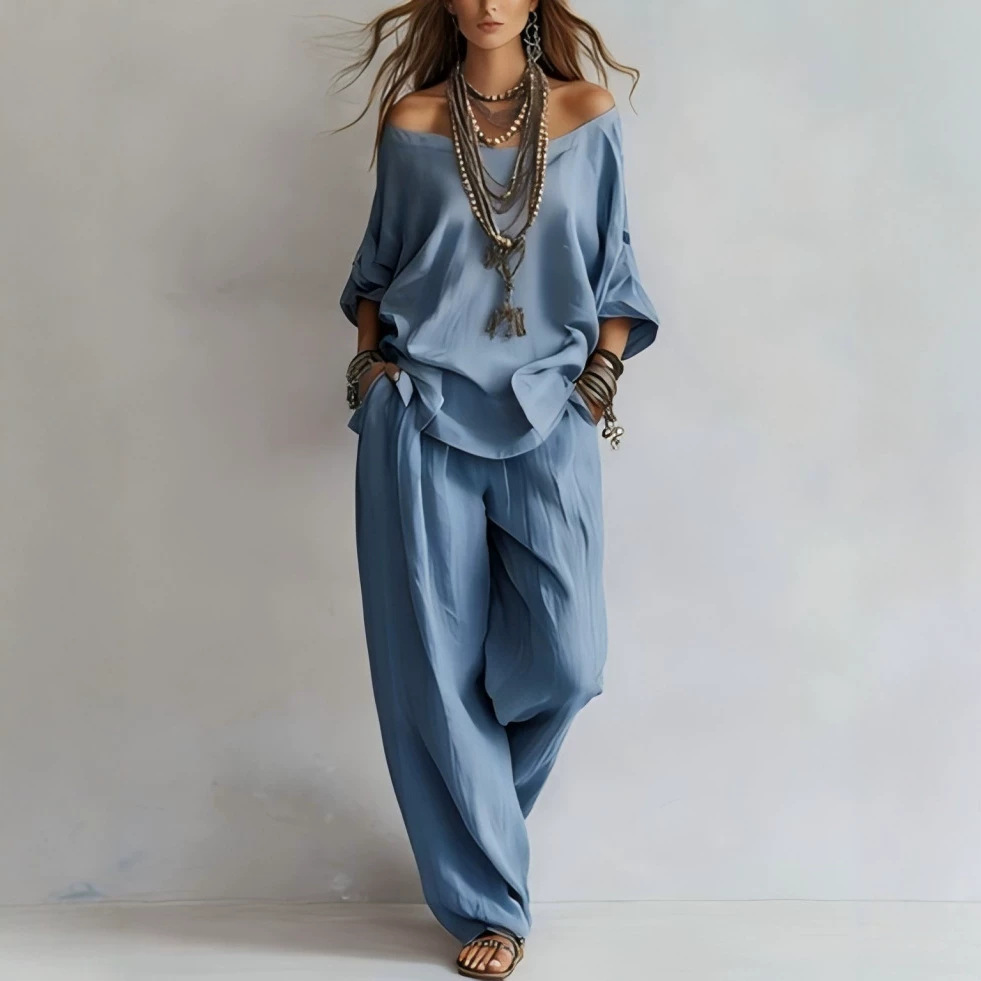 Conjunto de Top de Lino Holgad - Linen Pant Wide reseña y precio